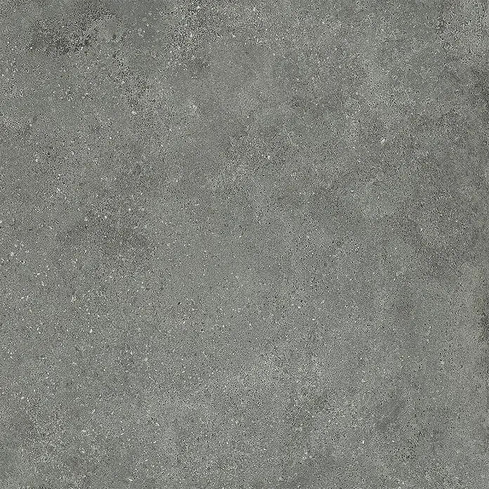 Feinsteinzeug in strukturierter grauer Betonoptik 80x80 - Ital. Fliesen -  - Dunkelgraue Fliese in Betonoptik mit heller Sprenkeltextur für eine moderne, robuste Oberfläche.