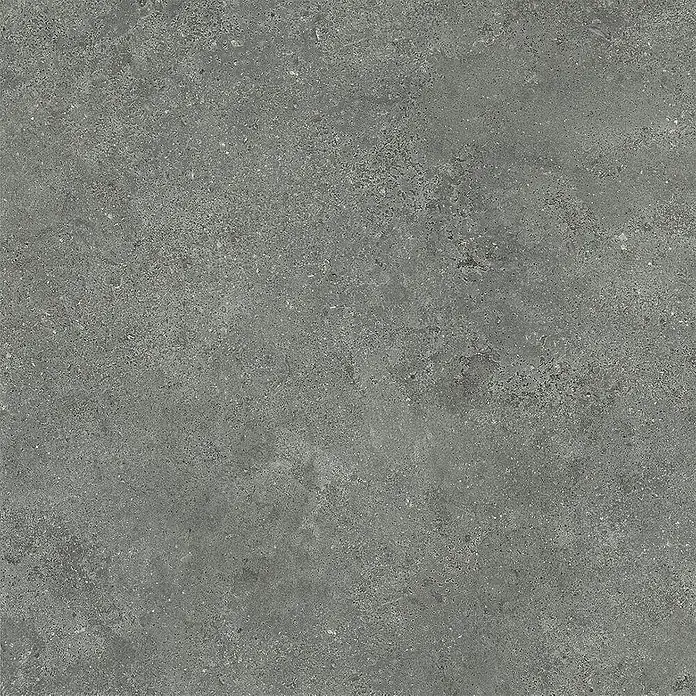 Feinsteinzeug in strukturierter grauer Betonoptik 80x80 - Ital. Fliesen -  - Dunkelgraue, raue, gesprenkelte Oberfläche in Betonoptik.