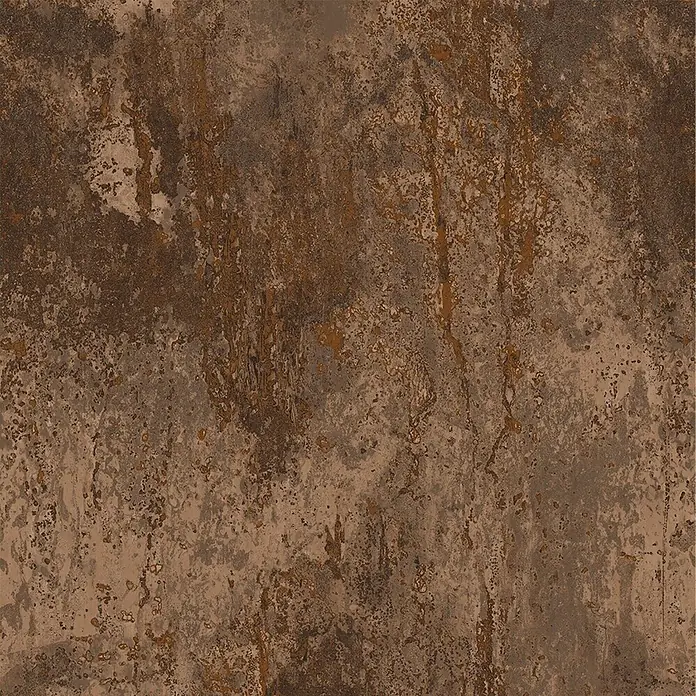 Feinsteinzeug in Metalloptik 60x60, 20 mm, rutschhemmend - Ital. Fliesen -  - Strukturierte Fliese in Rostoptik mit warmen Braun-, Orange- und Grautönen für einen rustikalen Look.