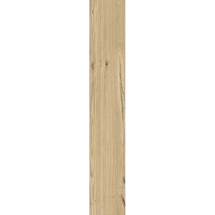 Feinsteinzeug in antiker honig Holzoptik 20x120 - Italienische Fliesen -  - Helle Holzdiele mit natürlicher Maserung und sichtbaren Ästen und Rissen.