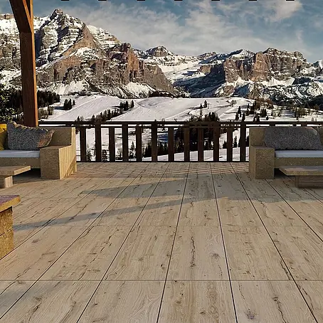 Feinsteinzeug in antiker honig Holzoptik 20x120 - Italienische Fliesen