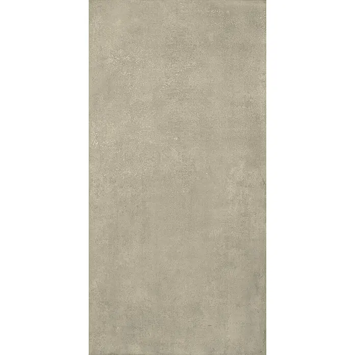 Feinsteinzeug in zeitgenössischer taupefarbener Betonoptik 60x120 -  - Grau-beige strukturierte Fliese mit matter, betonähnlicher Oberfläche.