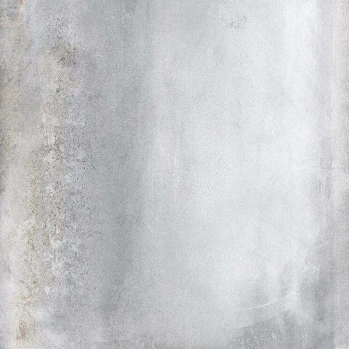 Feinsteinzeug in oxidierter grauer Metalloptik 60x60 - Italienische Fliesen -  - Graue Betontextur mit verwitterten Details.