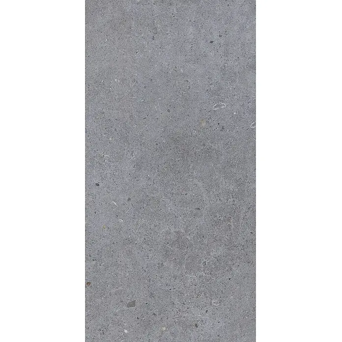 Design-Feinsteinzeug dunkelgrauer matter 30x60 - Italienische Fliesen -  - Gefleckte graue Beton- oder Steinstruktur mit verschiedenen Sprenkeln, geeignet für Oberflächen.