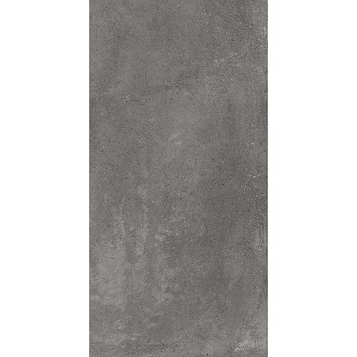 Feinsteinzeug in gewachster anthrazitfarbener Betonoptik 30x60 -  - Dunkelgraue Betonstruktur mit feinen Rissen und dezenten Farbvariationen.
