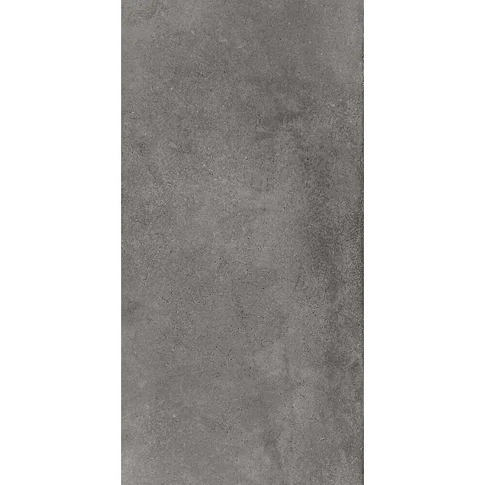 Feinsteinzeug in gewachster anthrazitfarbener Betonoptik 30x60 -  - Matte dunkelgraue Fliese in Betonoptik mit feiner Textur und Details.