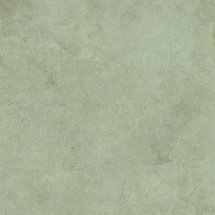 Feinsteinzeug in grüner Betonoptik 120x120 - Italienische Fliesen -  - Gesprenkelte hellgrüne Fliese, die an eine verwitterte Beton- oder Steinoberfläche erinnert.
