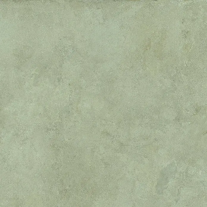 Feinsteinzeug in grüner Betonoptik 120x120 - Italienische Fliesen -  - Mattes salbeigrüne Fliese mit subtiler Betonoptik, geeignet für moderne Innenflächen.