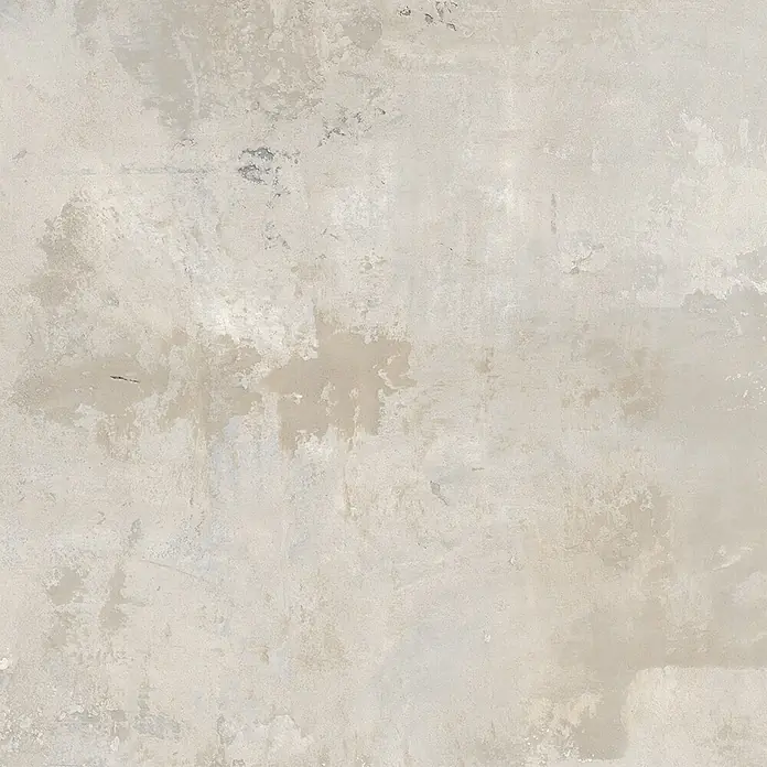 Feinsteinzeug in industrieller beiger Betonoptik 60x60 - Ital. Fliesen -  - Helle graue texturierte Oberfläche mit subtilen Beige- und dunkleren Graunuancen.