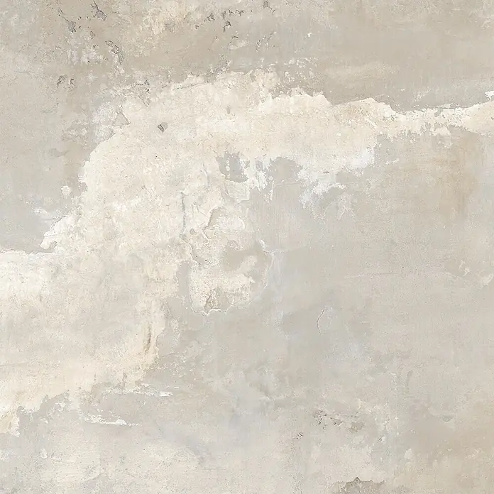 Feinsteinzeug in industrieller beiger Betonoptik 60x60 - Ital. Fliesen -  - Helle beige Betontextur mit Gebrauchsspuren, ideal für moderne Wand- oder Bodenbeläge.