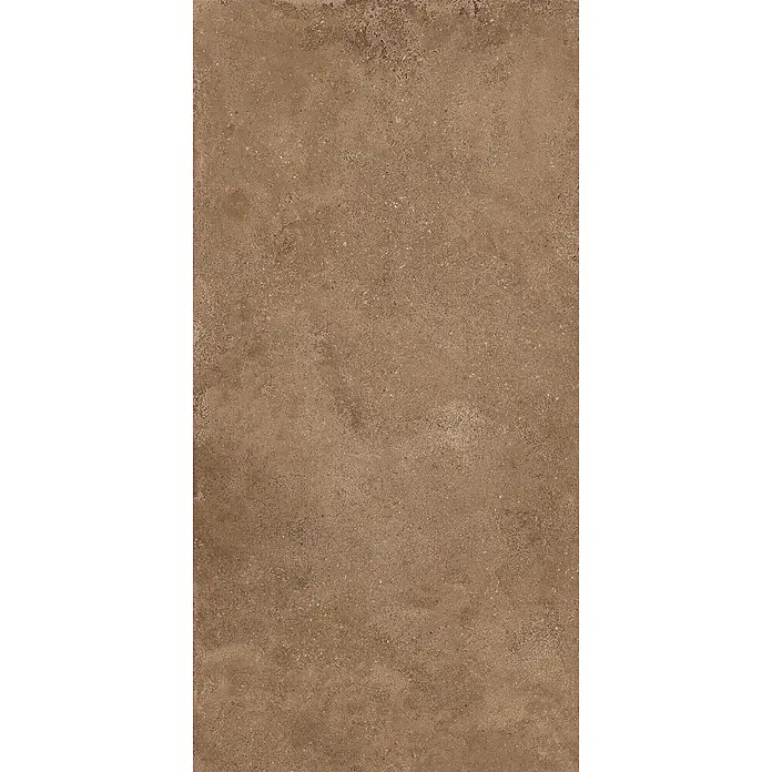 Feinsteinzeug in strukturierter brauner Betonoptik 60x120 - Ital. Fliesen -  - Braune, raue, texturierte Fliese mit körniger Steinoptik.