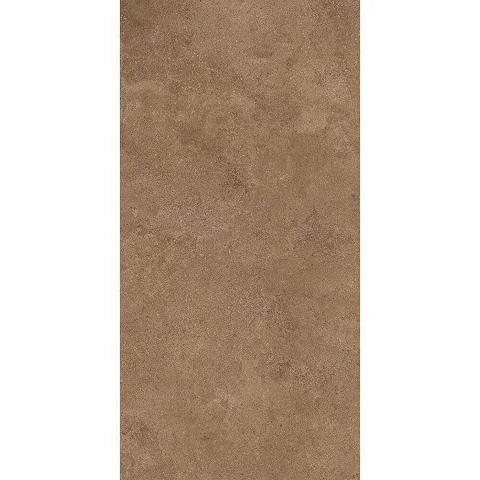 Feinsteinzeug in strukturierter brauner Betonoptik 60x120 - Ital. Fliesen -  - Matte braune Fliese mit Steinoptik und Textur.