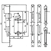 Stabilit Korridor-Einsteckschloss (DIN-R, Falztüren, Profilzylinder PZ, Verriegelung: 1-tourig)