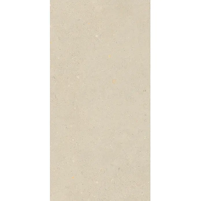 Feinsteinzeug in matter beiger Betonoptik 30x60 - Italienische Fliesen -  - Helle beige Fliese im Terrazzo-Stil mit grauen und gelblichen Sprenkeln.