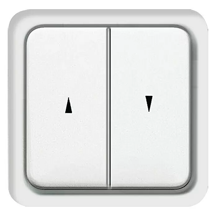 Schellenberg Interruptor para persianas - Interruptor basculante doble, Específico para: Persianas, toldos y estores motorizados - Interruptor doble blanco con flechas arriba y abajo, para persianas o estores.