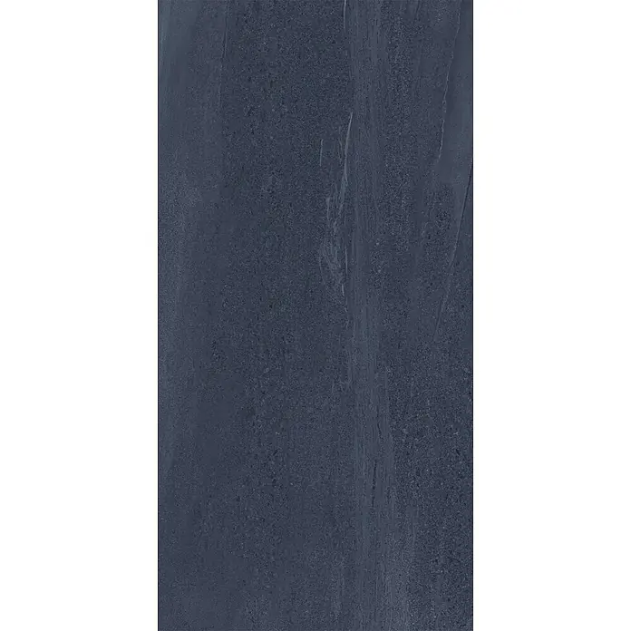 Feinsteinzeug in edler schwarzer Steinoptik 60x120 - Italienische Fliesen -  - Dunkelblaugraue Steinstruktur mit subtiler heller Äderung.