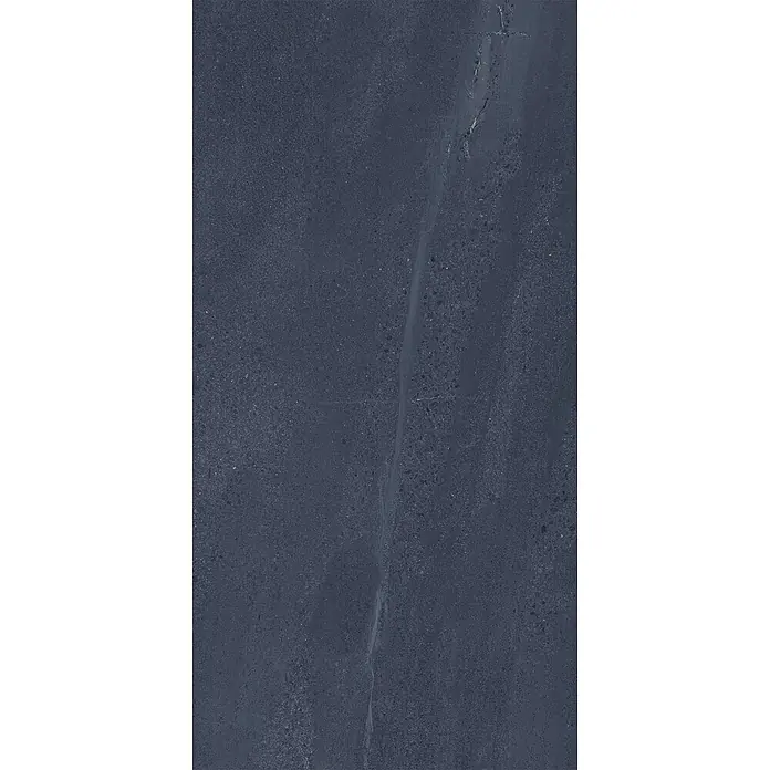 Feinsteinzeug in edler schwarzer Steinoptik 60x120 - Italienische Fliesen -  - Dunkelgraue, texturierte Steinplatte mit feiner Maserung und subtilen hellen Äderungen.