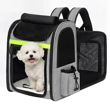 PawHut Katzentransporttasche Hellgrau 33,5L x 28B x 42H cm