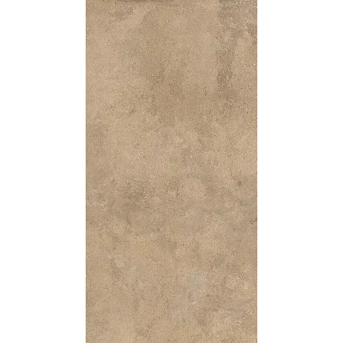 Feinsteinzeug-Fliese in strukturierter beiger Betonoptik 60x120 -  - Hellbraune, sandstrukturierte Keramikfliese mit subtilen Variationen, ideal für moderne Boden- oder Wandgestaltung.