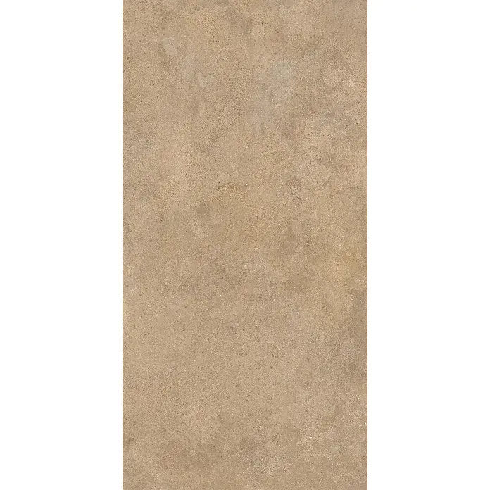 Feinsteinzeug-Fliese in strukturierter beiger Betonoptik 60x120 -  - Beigebraune Fliese in Steinoptik mit feiner Textur.