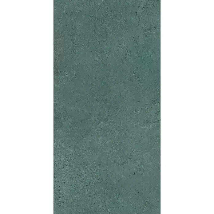 Feinsteinzeug in metallischer grüner Betonoptik 60x120 - Ital. Fliesen -  - Strukturierte dunkelpetrolfarbene Oberfläche für Wände oder Böden.