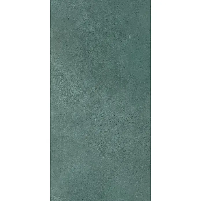 Feinsteinzeug in metallischer grüner Betonoptik 60x120 - Ital. Fliesen -  - Texturierte dunkel-türkise Zementoberfläche, matt.