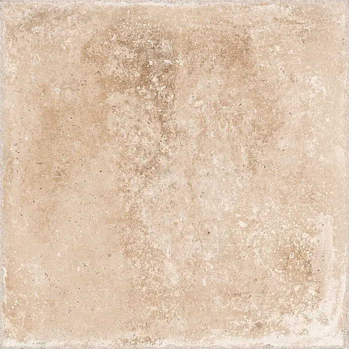 Feinsteinzeug in natürlicher 04 Terrakottaoptik 30x30 - Ital. Fliesen -  - Quadratische beige Fliese mit gealterter, strukturierter Natursteinoptik, ideal für Böden oder Wände.