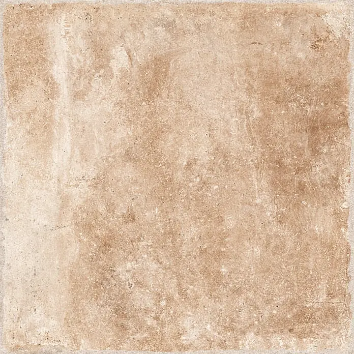Feinsteinzeug in natürlicher 04 Terrakottaoptik 30x30 - Ital. Fliesen -  - Quadratische Fliese in Erdbraun und Beige mit einer strukturierten, gefleckten Steinoptik.