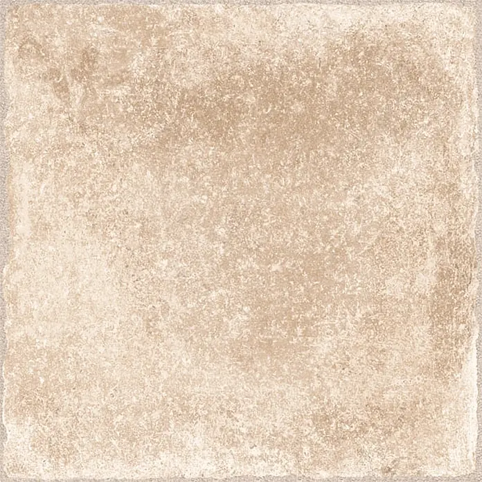 Feinsteinzeug in natürlicher 04 Terrakottaoptik 30x30 - Ital. Fliesen -  - Quadratische, beigebraune Rustikalfliese mit strukturierter, gealterter Oberfläche und unebenen Kanten.