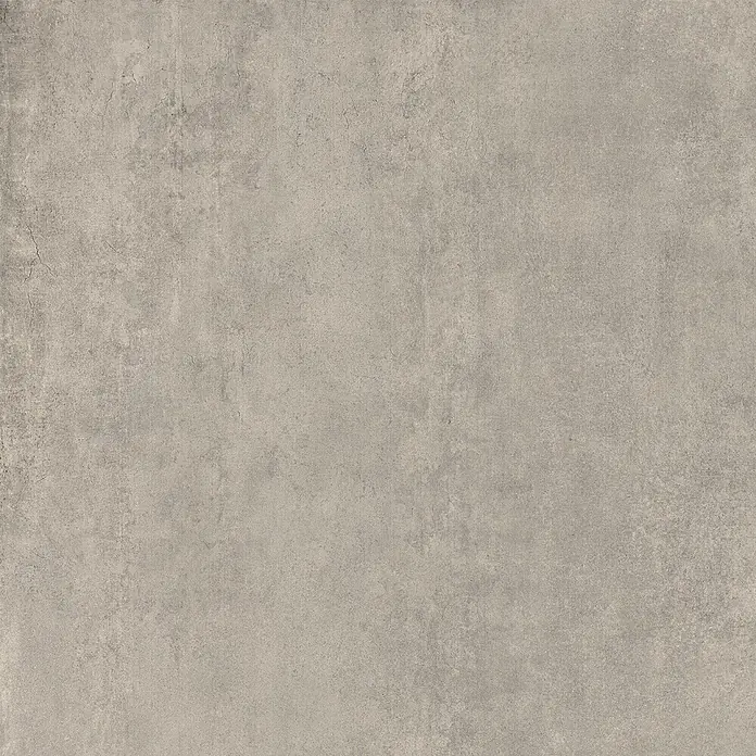 Feinsteinzeug in zeitgenössischer grauer Betonoptik 80x80 - Ital. Fliesen -  - Texturierte hellgraue Betonoberfläche mit subtilen Variationen.