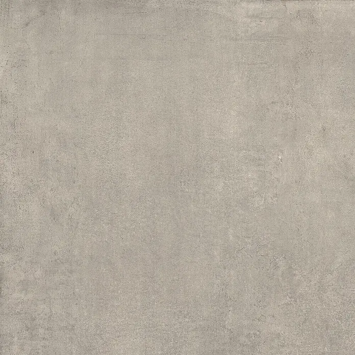 Feinsteinzeug in zeitgenössischer grauer Betonoptik 80x80 - Ital. Fliesen -  - Helle graue Beton- oder Steinstruktur mit subtilen Variationen und leichten Rissen.
