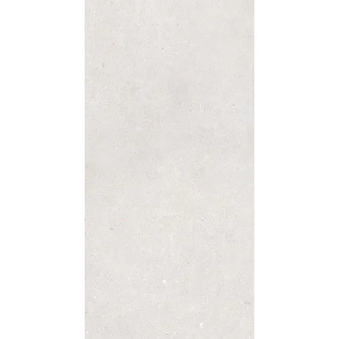 Feinsteinzeug in matter weißer Betonoptik 60x120 - Italienische Fliesen -  - Hellgraue gesprenkelte Terrazzo- oder Betonfliese mit feiner weißer Äderung.