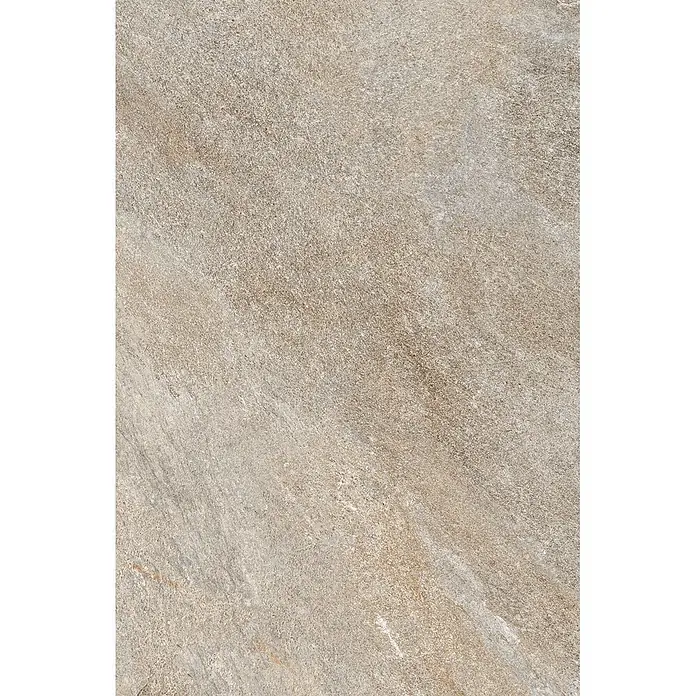 Feinsteinzeug in grauer Steinoptik 60x90, 20 mm, rutschhemmend -  - Hellbraune strukturierte Steinplatte mit feiner diagonaler Maserung.