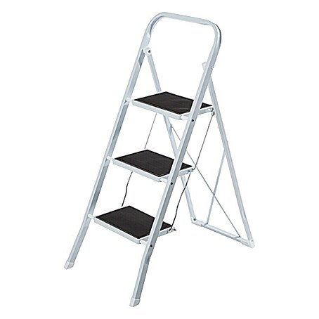 Escalerilla plegable (Número de peldaños: 3 ud., Altura de trabajo: 2,7 m, Carga soportada: 150 kg, Metal)