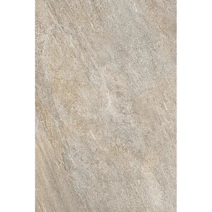 Feinsteinzeug in grauer Steinoptik 60x90, 20 mm, rutschhemmend -  - Strukturierte beigegrau Steinfliesenoberfläche.