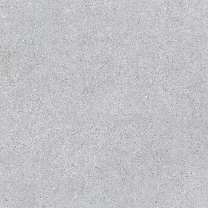 Feinsteinzeug in matter hellgrauer Betonoptik 80x80 - Italienische Fliesen -  - Hellgraue gesprenkelte Steinstruktur mit subtilen Variationen, geeignet für Boden- oder Wandflächen.