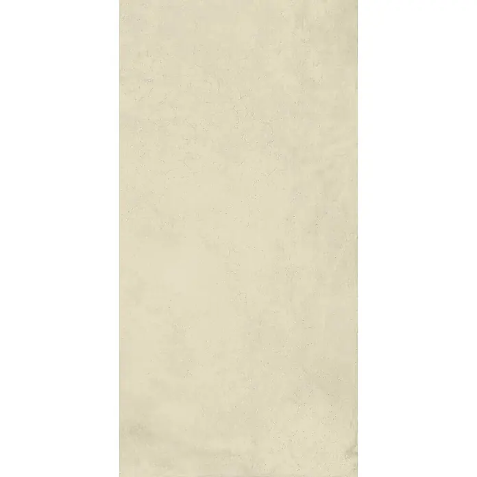 Feinsteinzeug in gewachster elfenbein Betonoptik 60x120 - Ital. Fliesen -  - Helle beige, leicht rissige Textur, geeignet für Wand- oder Bodenbeläge.