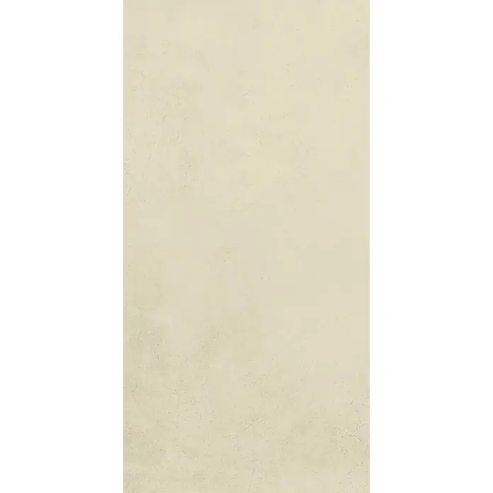 Feinsteinzeug in gewachster elfenbein Betonoptik 60x120 - Ital. Fliesen -  - Ein hellbeiger, texturierter Hintergrund mit feinen Rissen und Unregelmäßigkeiten.