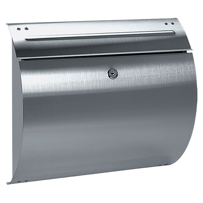 Portaferm Buzón de correo (135 x 375 x 330 mm, Acero inoxidable, Curvado)