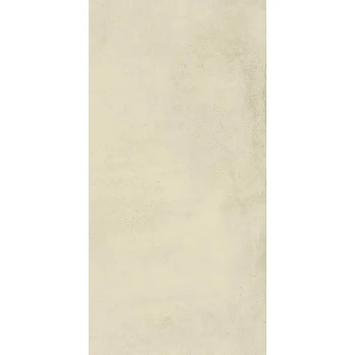 Feinsteinzeug in gewachster elfenbein Betonoptik 60x120 - Ital. Fliesen -  - Helle beige Texturfläche mit feinen Unebenheiten und leichten Rissen.