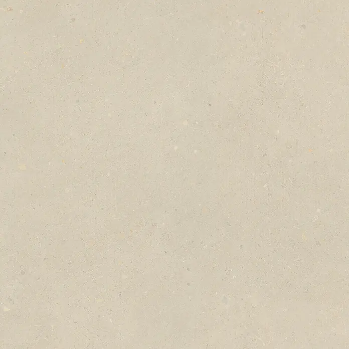 Feinsteinzeug in matter beiger Betonoptik 80x80 - Italienische Fliesen -  - Hellbeige Oberfläche in Steinoptik mit feinen, mehrfarbigen Sprenkeln.