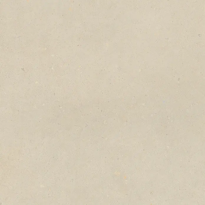 Feinsteinzeug in matter beiger Betonoptik 80x80 - Italienische Fliesen -  - Helle beige Steintextur mit feinen, mehrfarbigen Sprenkeln.