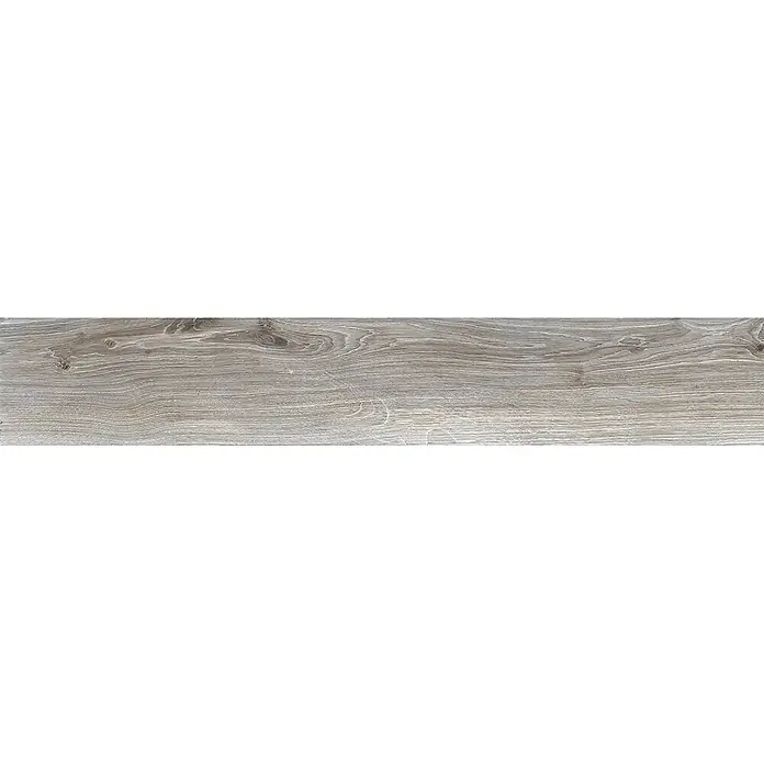 Feinsteinzeug in grauer Holzoptik 20x120, rutschhemmend - Ital. Fliesen -  - Helle, graue Holzmaserung mit subtilen Ästen.