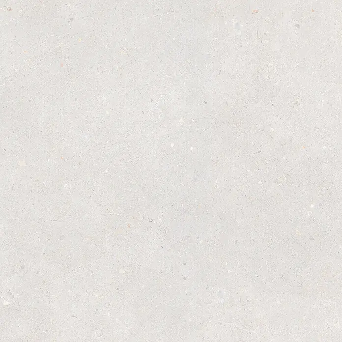 Feinsteinzeug in matter weißer Betonoptik 80x80 - Italienische Fliesen -  - Hellgraue gesprenkelte Steinoptik-Oberfläche, ideal für Böden, Wände oder Arbeitsplatten.