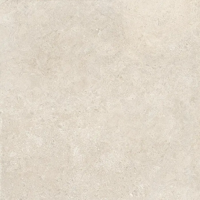 Feinsteinzeug in elfenbein natürlicher Steinoptik 120x120 - Ital. Fliesen -  - Hellbeige Fliese in Steinoptik mit dezenter Textur und feiner Maserung, geeignet für Böden und Wände.