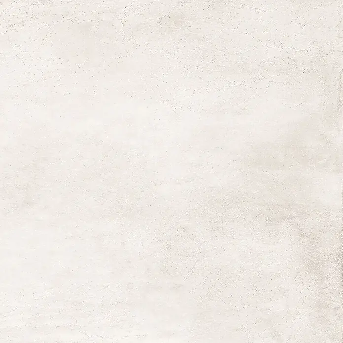 Feinsteinzeug in gewachster weißer Betonoptik 60x60 - Italienische Fliesen -  - Helle, cremeweiße Strukturfläche mit feinen Rissen, ideal für moderne Wand- oder Bodenanwendungen.