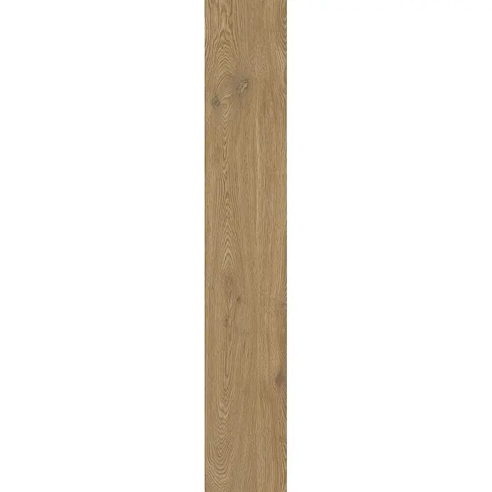 Feinsteinzeug in dunkelbrauner Holzoptik 20x120 - Italienische Fliesen -  - Helles braunes Holzfußboden mit ausgeprägter Maserung und Ästen.