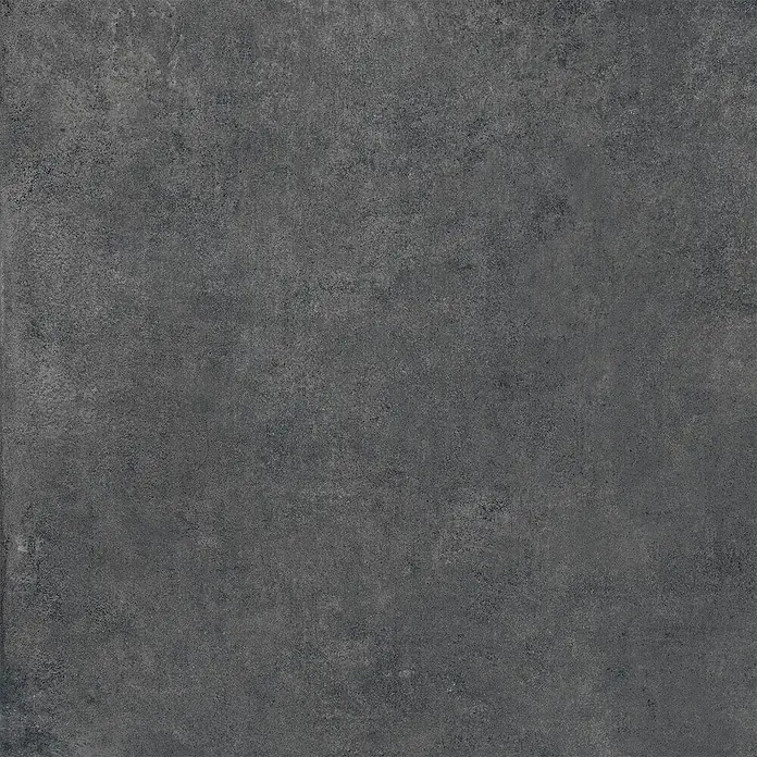 Feinsteinzeug in moderner schwarzer Betonoptik 80x80 - Italienische Fliesen -  - Dunkelgraue texturierte Fliese in Beton- oder Steinoptik.
