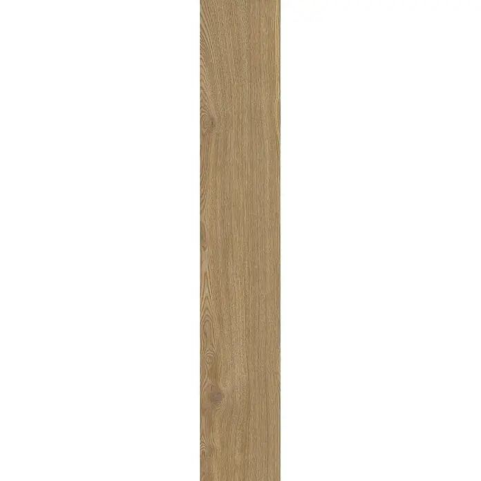 Feinsteinzeug in dunkelbrauner Holzoptik 20x120 - Italienische Fliesen -  - Helles braunes Holzpaneel mit ausgeprägter natürlicher Maserung.