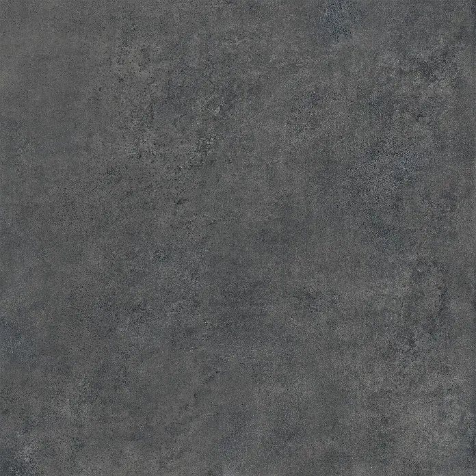 Feinsteinzeug in moderner schwarzer Betonoptik 80x80 - Italienische Fliesen -  - Strukturierte dunkelgraue Oberfläche mit subtilen Variationen, die Beton oder Stein nachahmt.